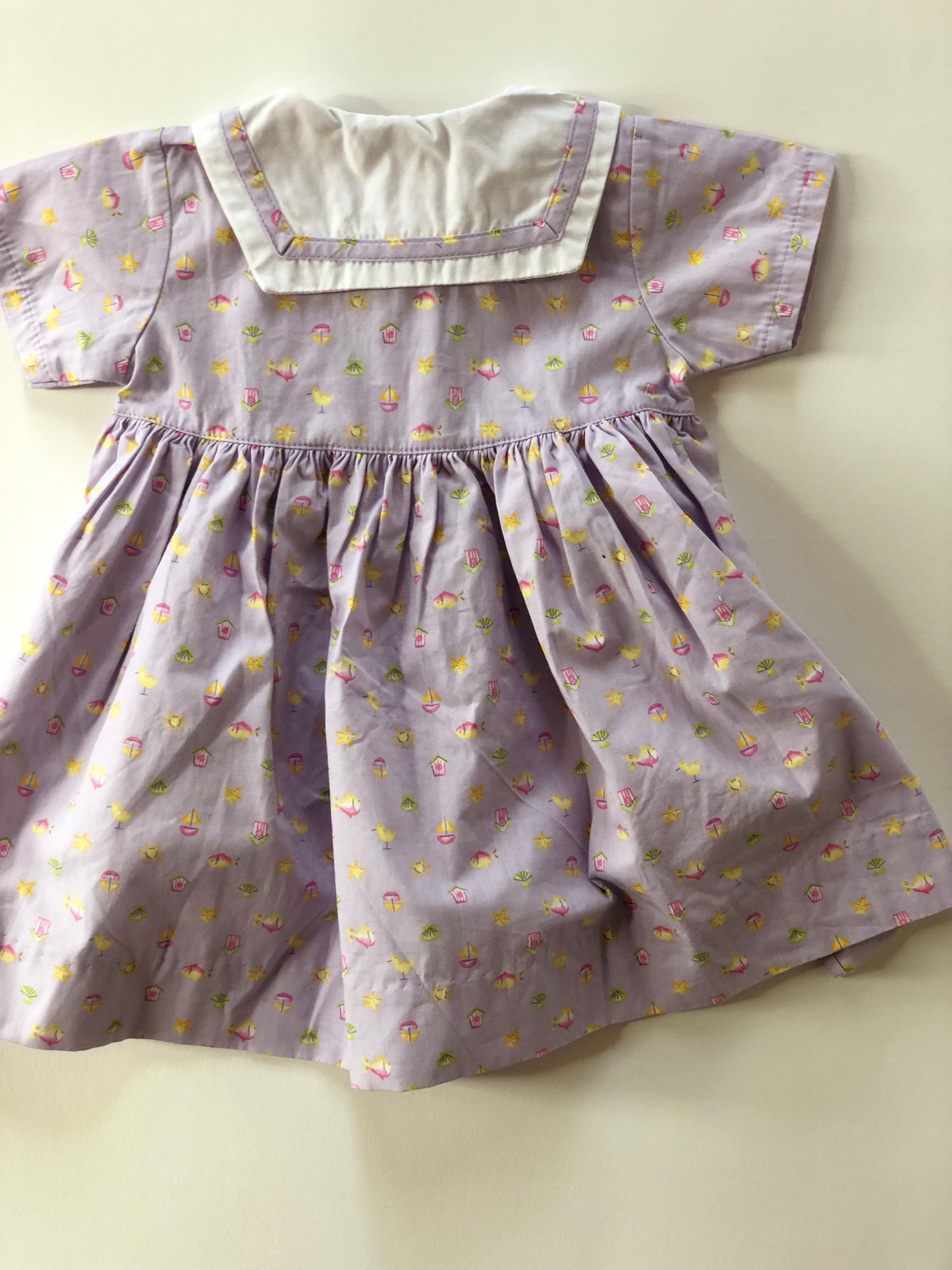 Robe manches courtes violette vintage 3 mois In Extenso