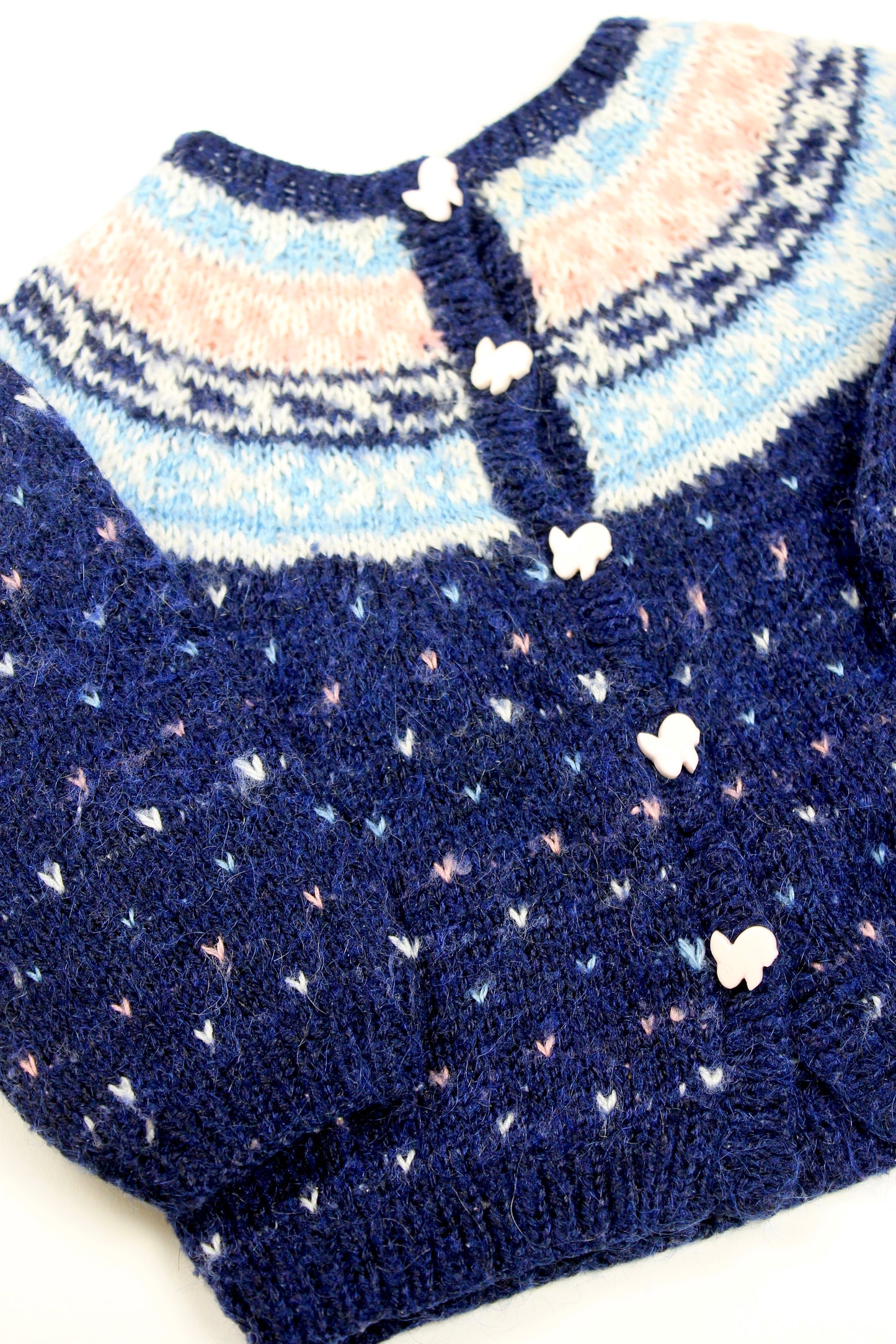 Gilet en mailles bleu vintage 12 mois