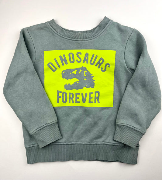 Sweat dinosaures bleu et vert H&M 3 ans