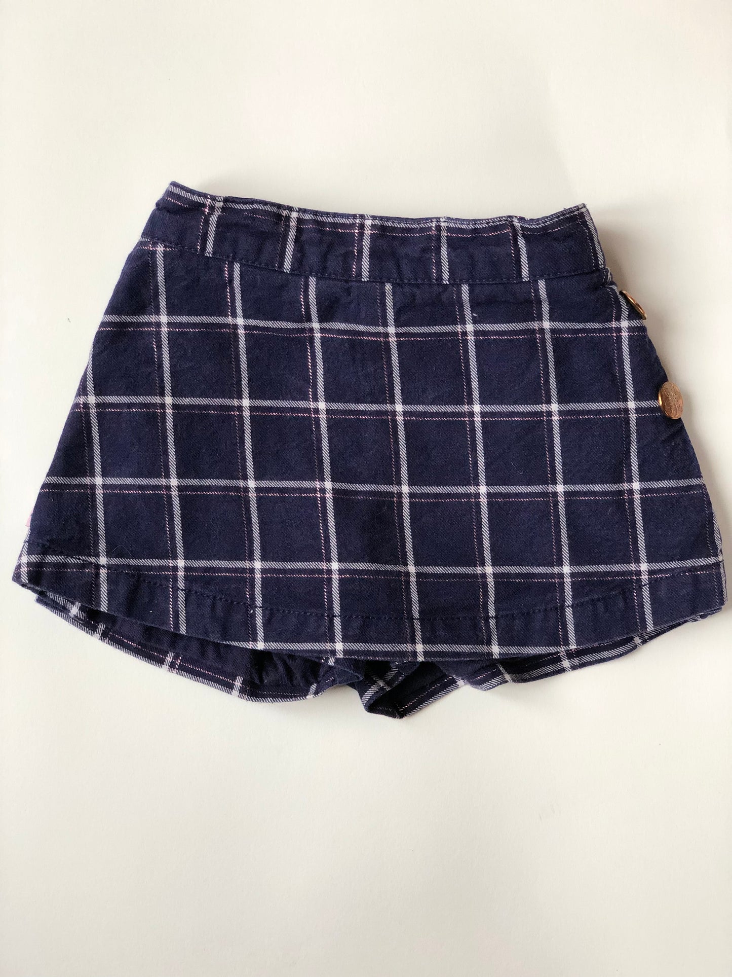 Jupe short à carreaux bleu blanc rose Sergent Major 2 ans