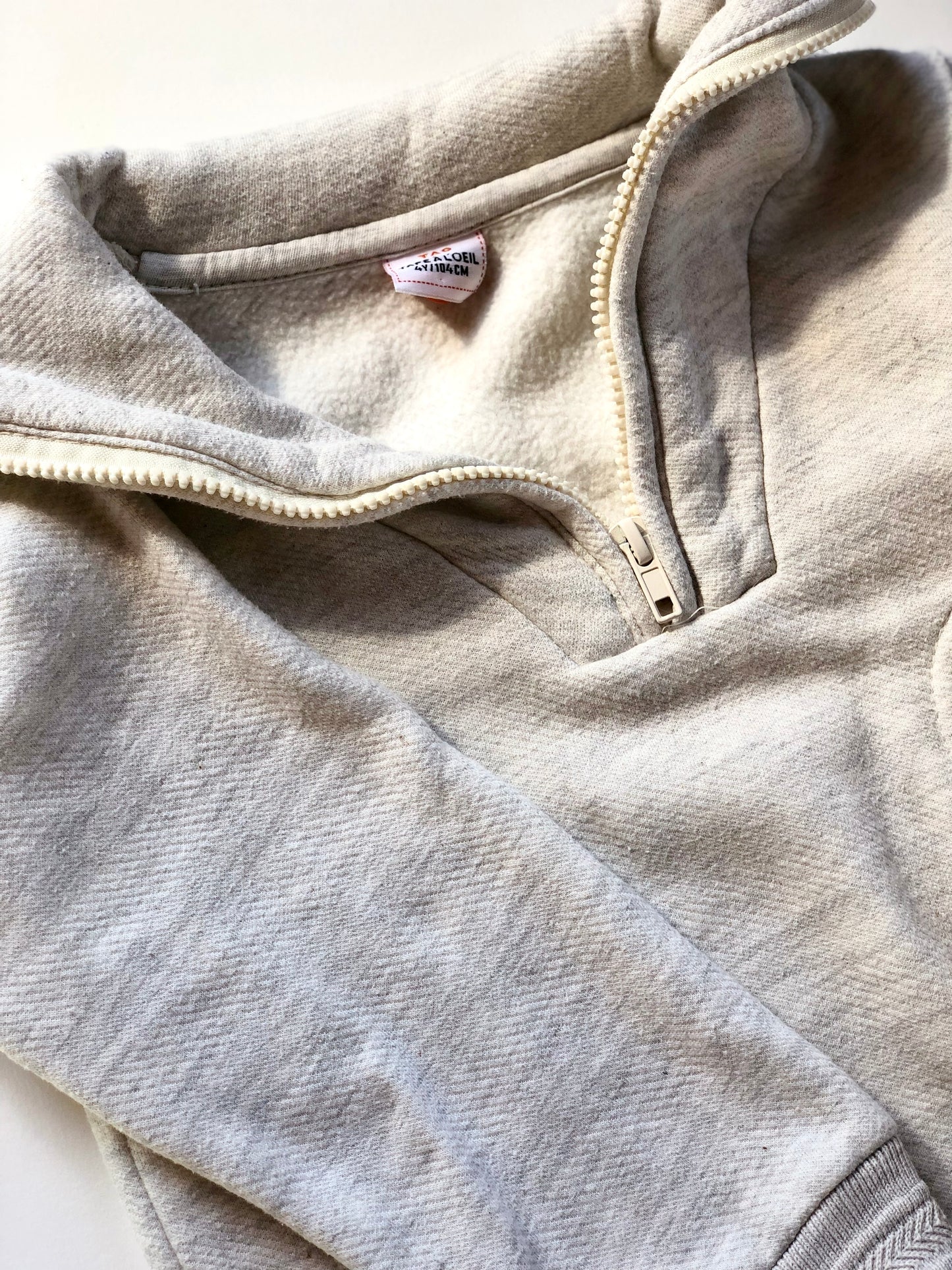 Pull col camionneur à zip gris clair Tape à l’oeil 4 ans