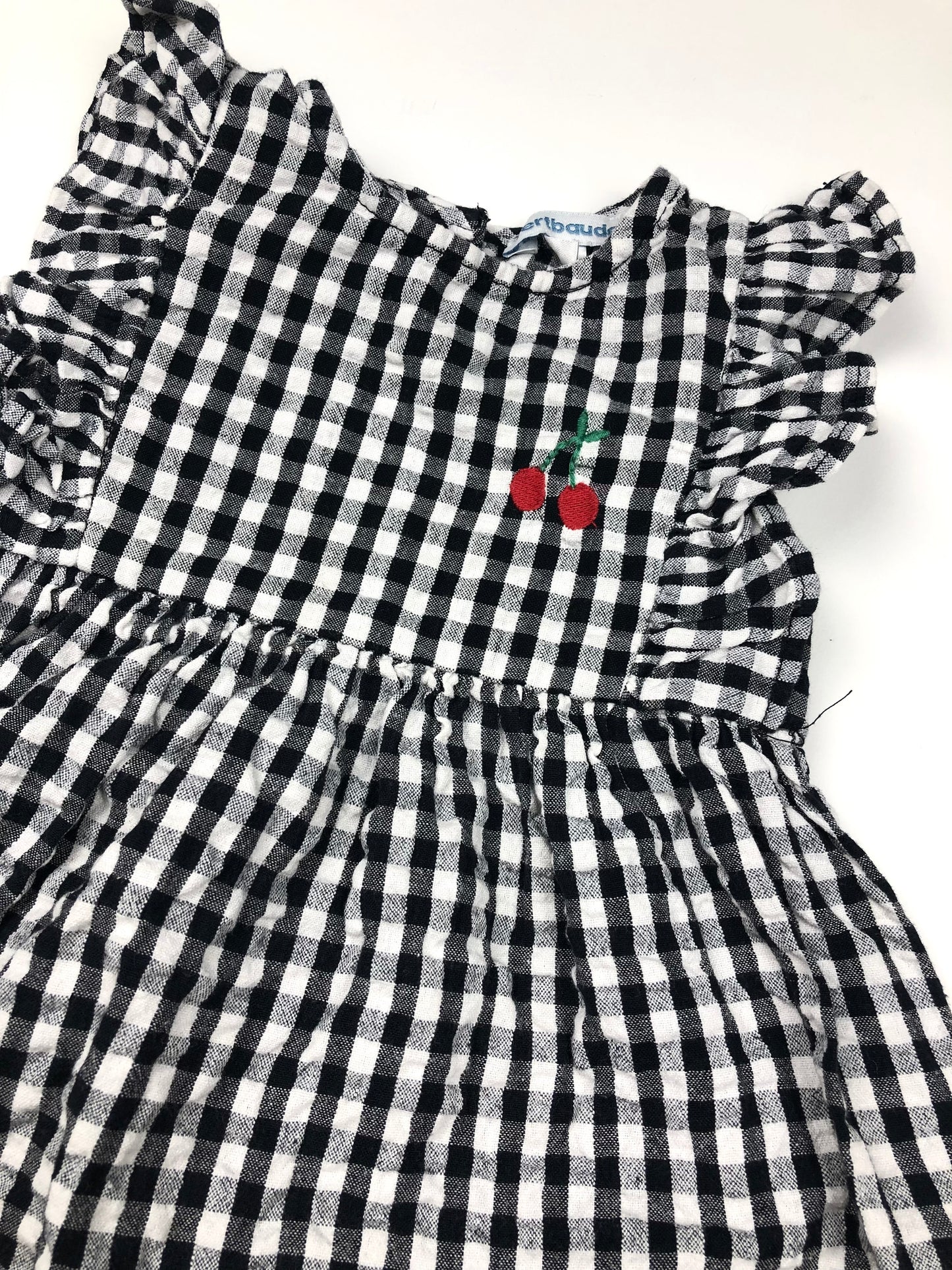 Robe vichy noir et blanc Vertbaudet 12 mois