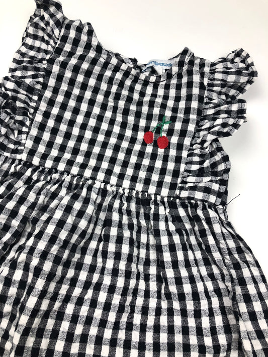 Robe vichy noir et blanc Vertbaudet 12 mois