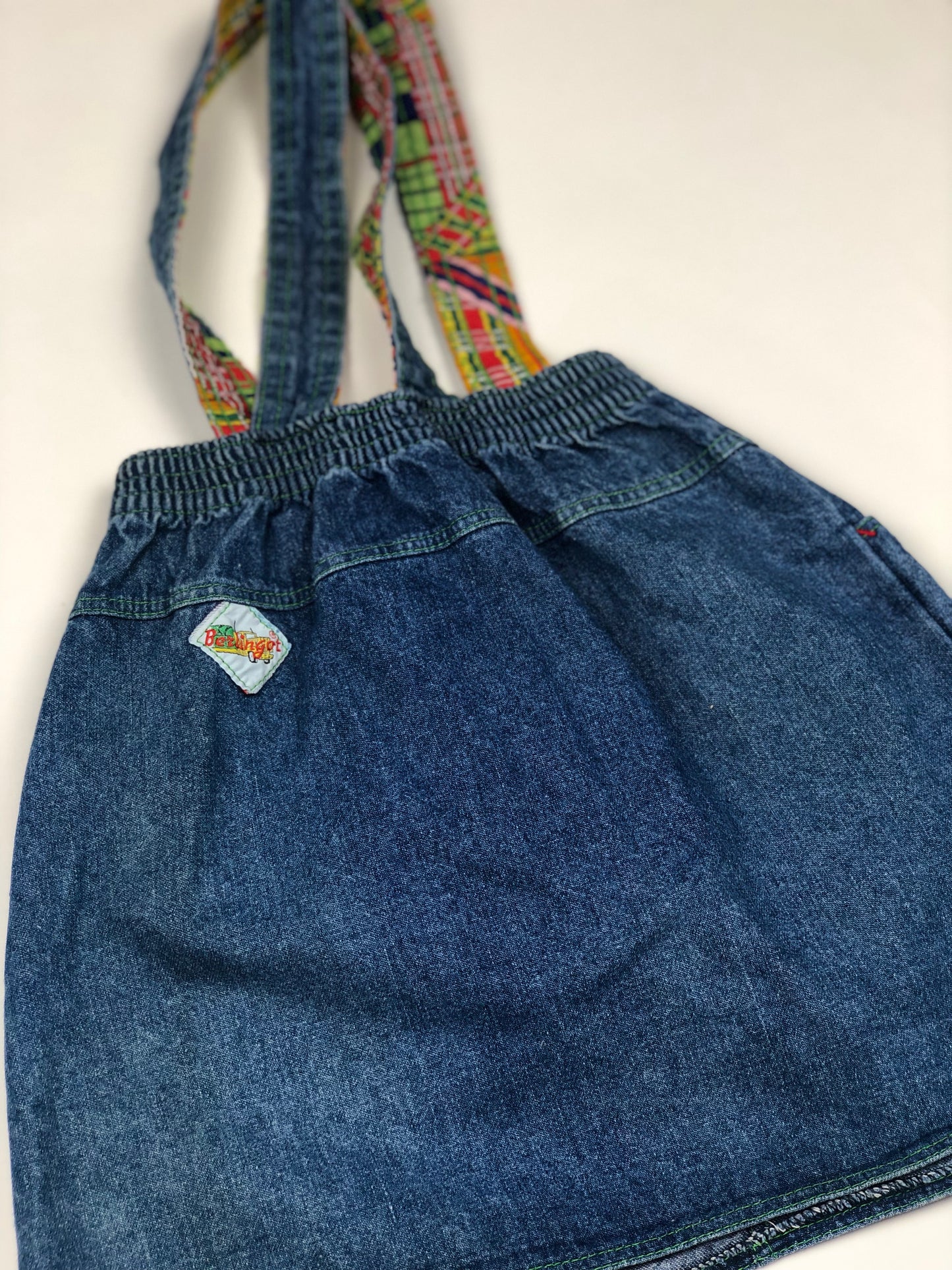 Jupe à bretelles en jeans vintage Berlingot 4 ans