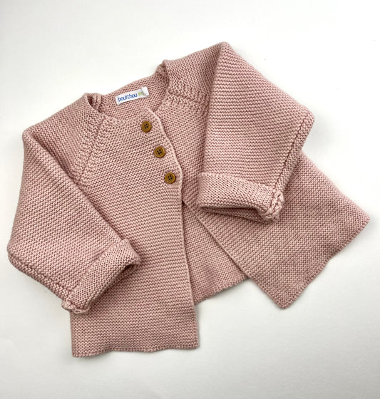 Gilet en mailles rose Bout’chou 3 mois