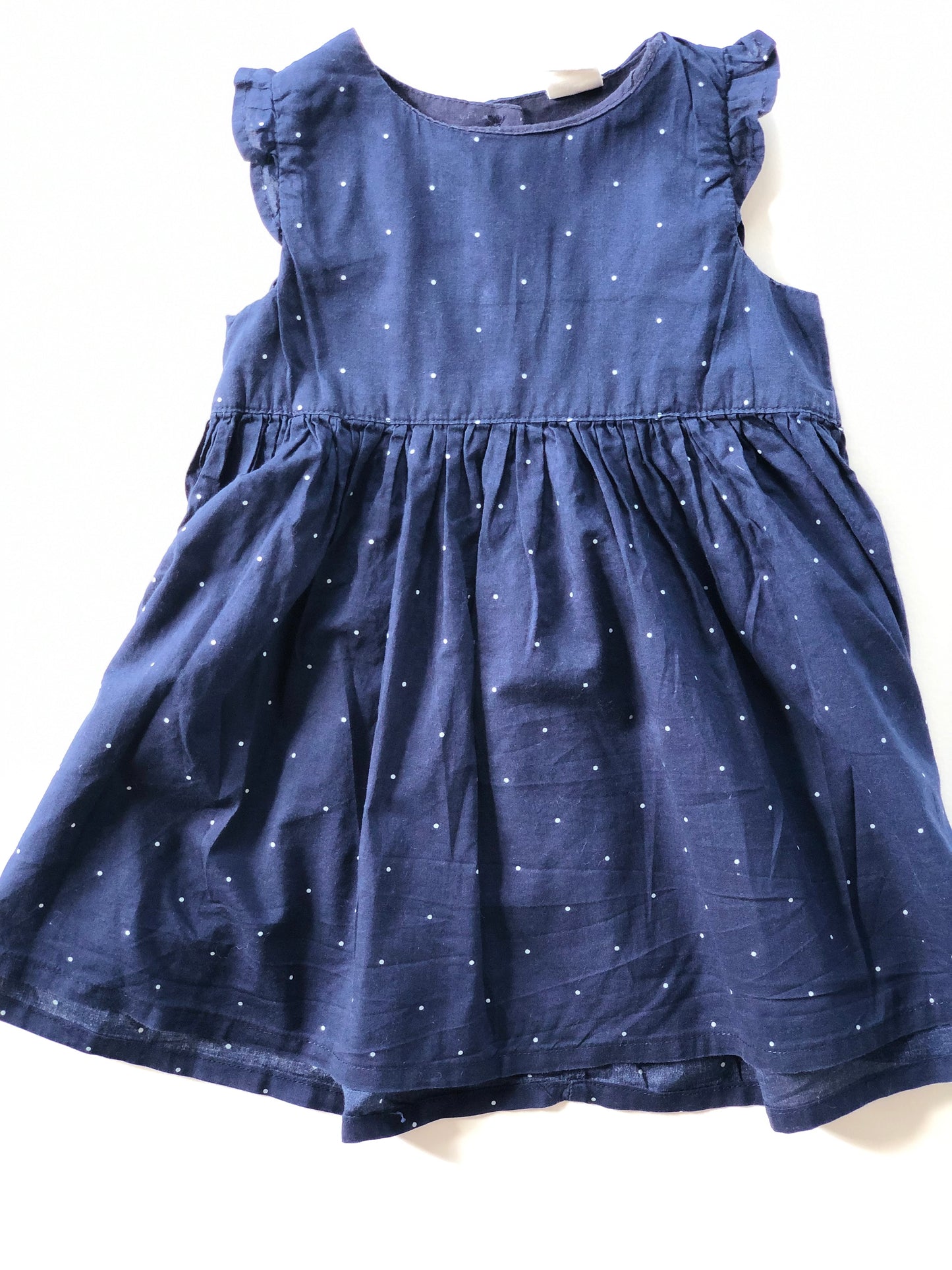 Robe sans manche bleue à pois H&M 12 mois