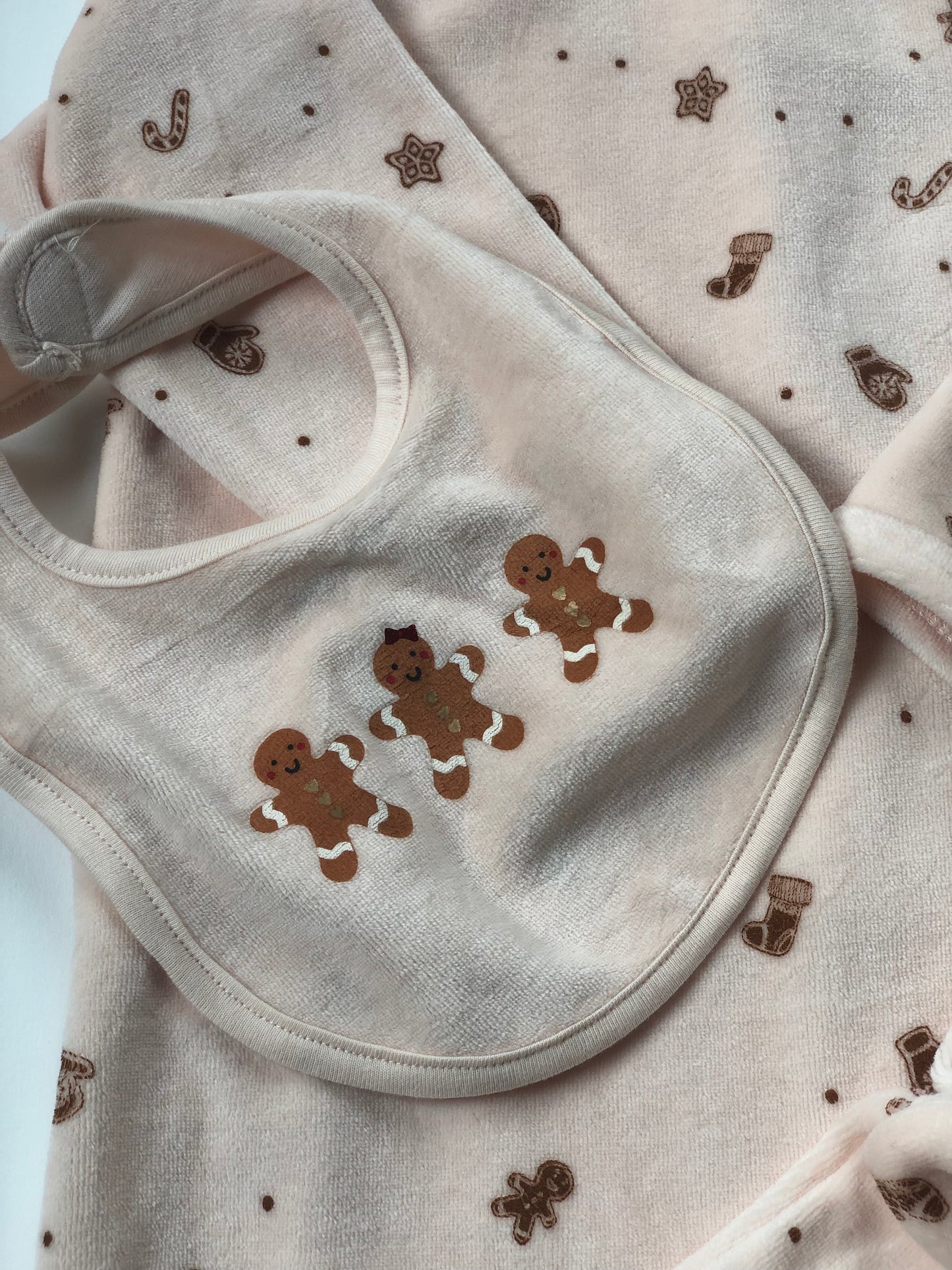Pyjama + bavoir rose motifs Noël Vertbaudet 3 ans