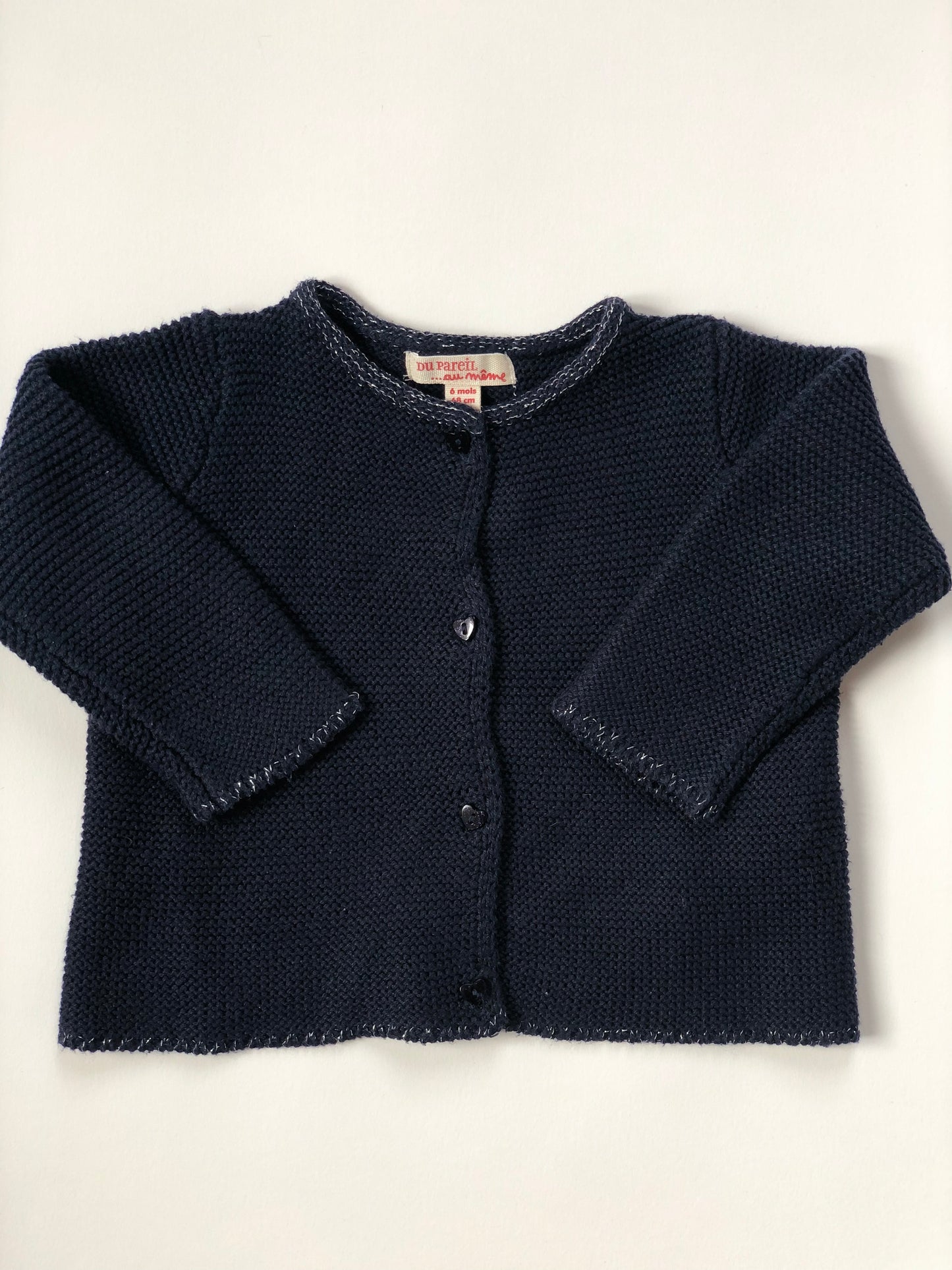 Gilet en mailles bleu marine Du Pareil Au Même 6 mois