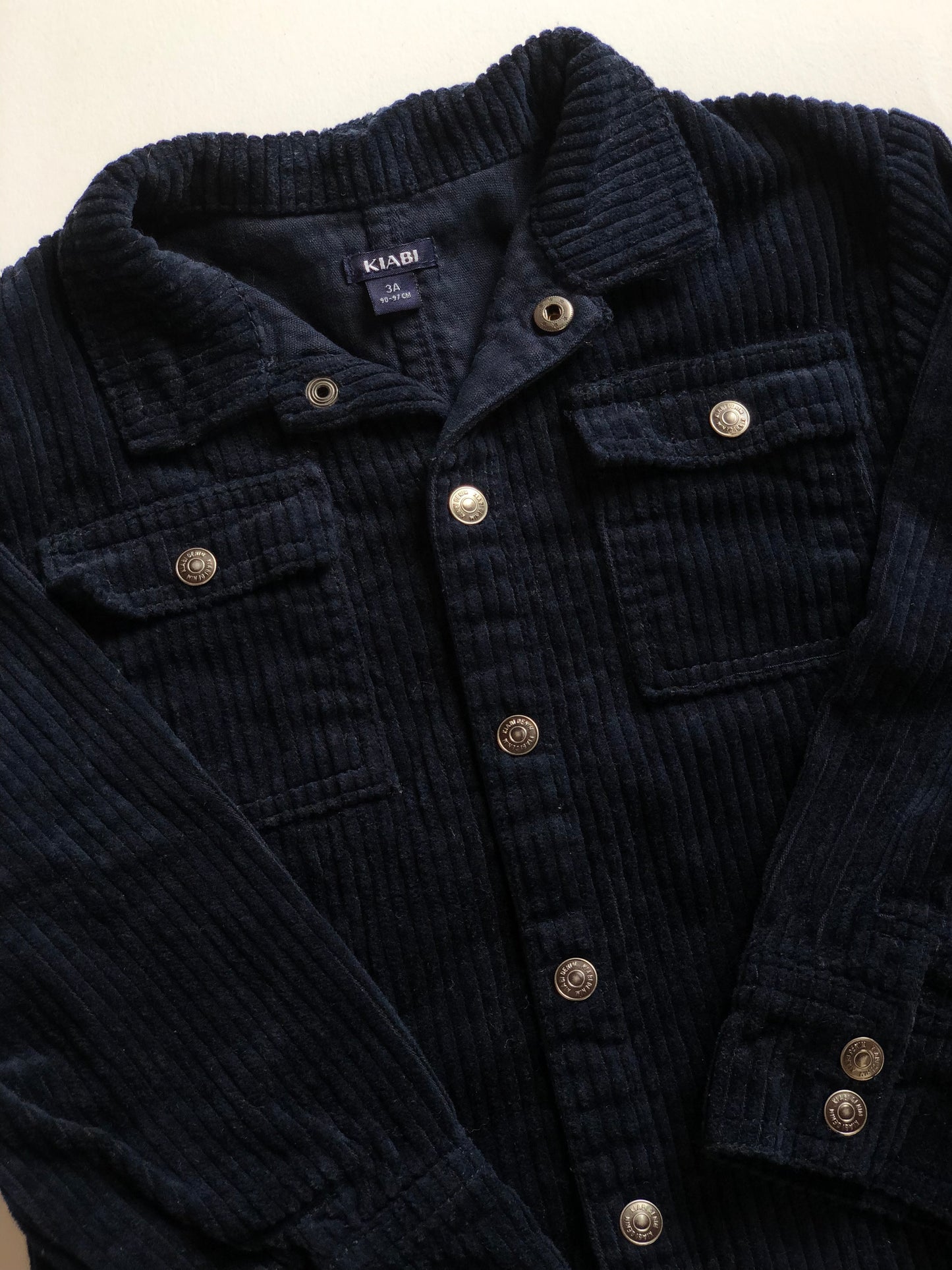 Veste bleu marine en velours côtelé Kiabi 3 ans