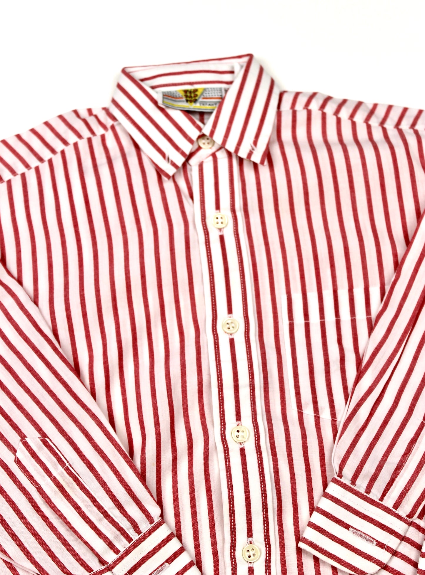 Chemise rayée blanche et rouge vintage Tip Tap Top 3 ans