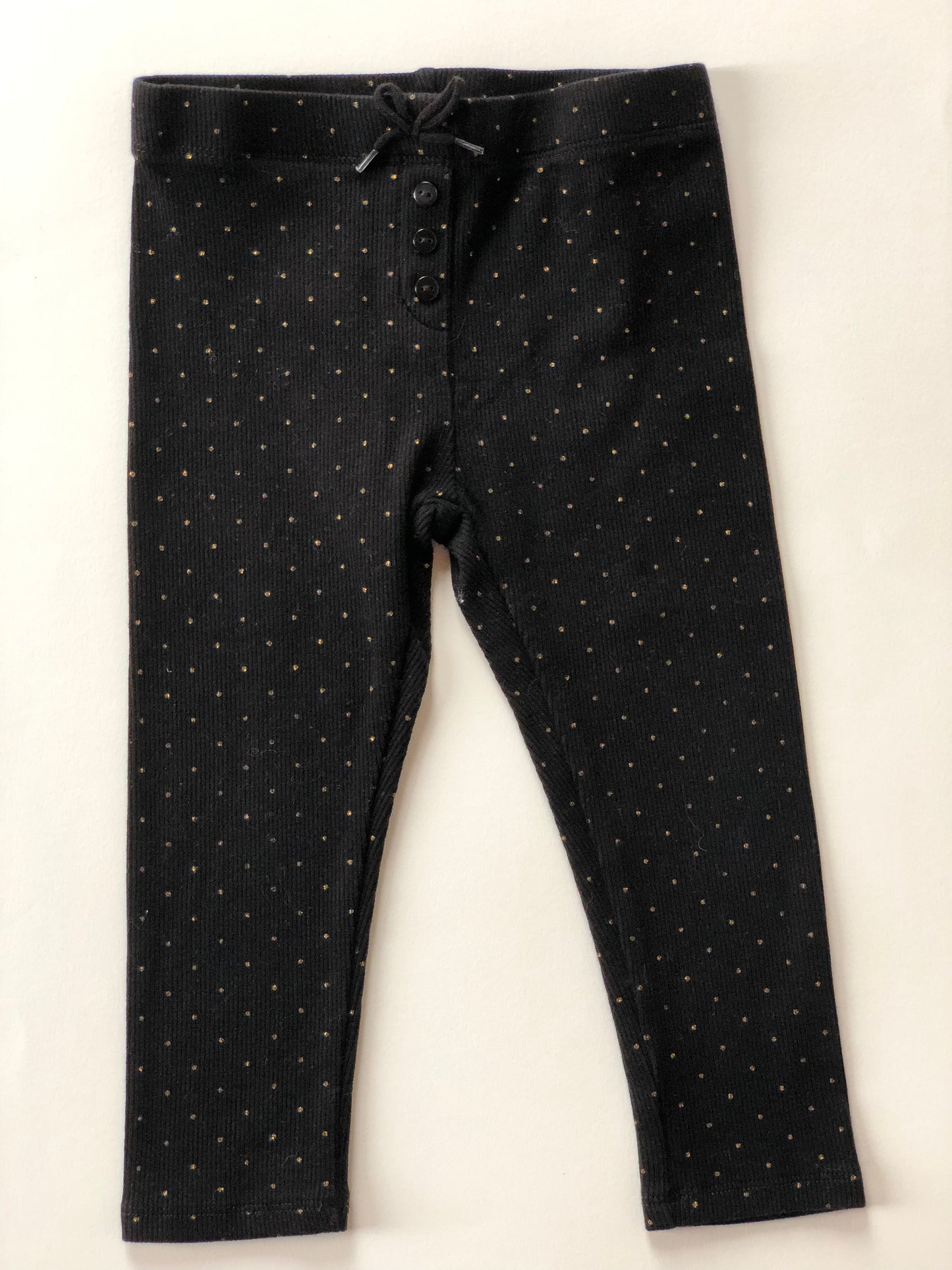 Legging noir à pois dorés Kiabi 2 ans