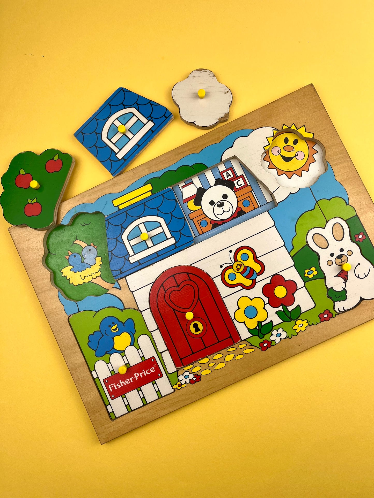 Puzzle en bois vintage Fisher-Price
