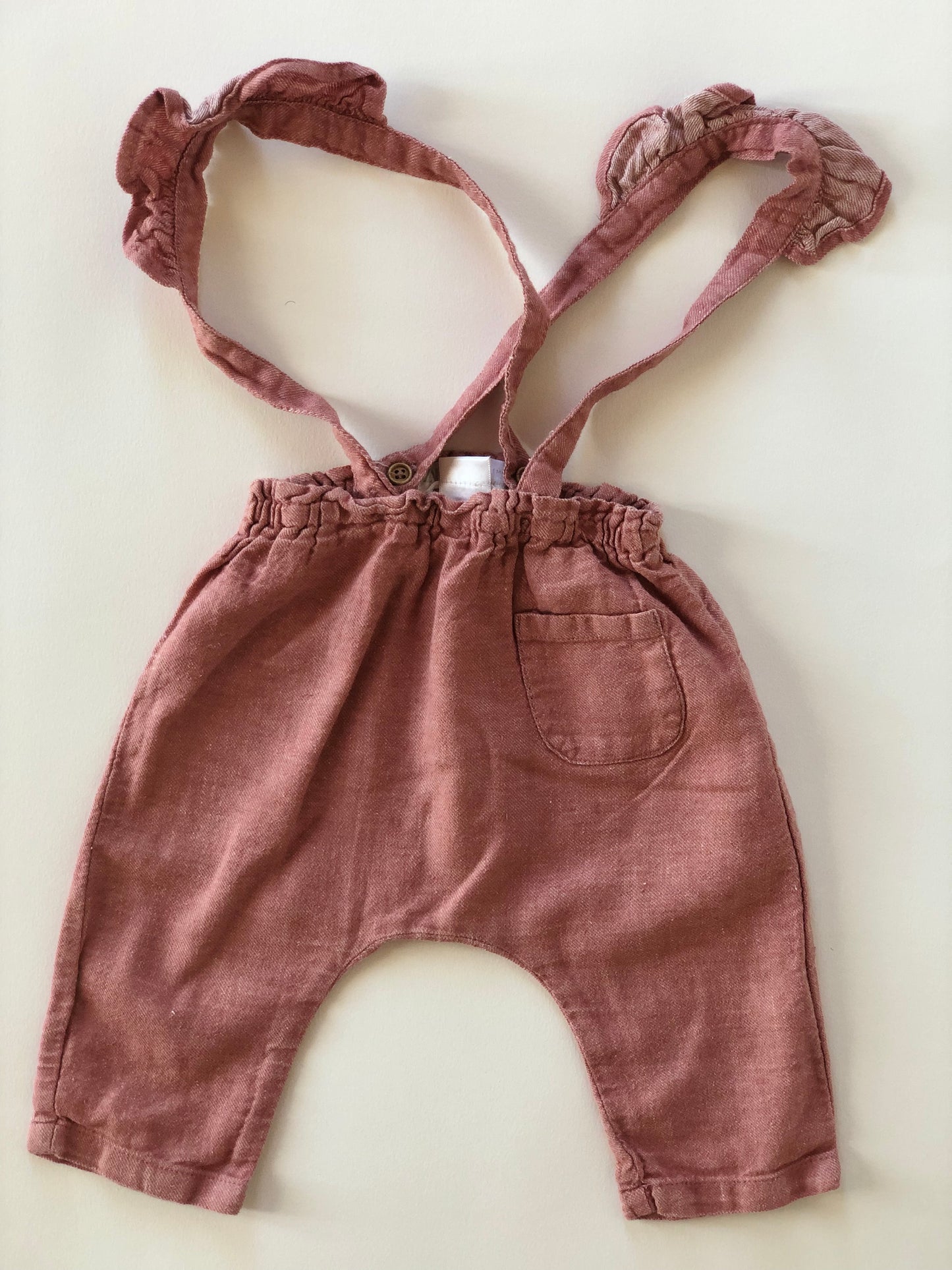 Pantalon à bretelles rosé Zara 6 mois