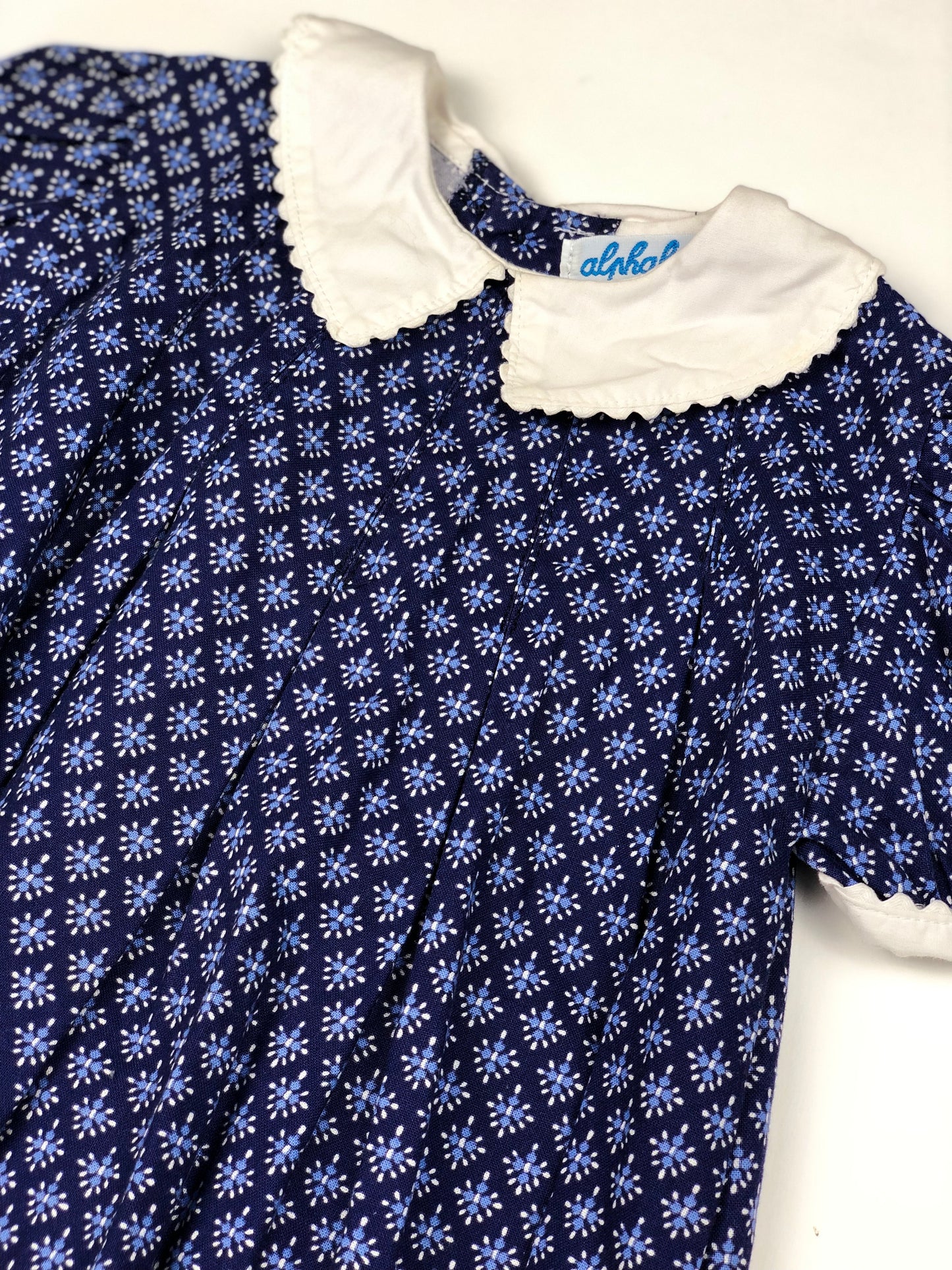 Robe à fleurs vintage bleue Alphabet 18 mois