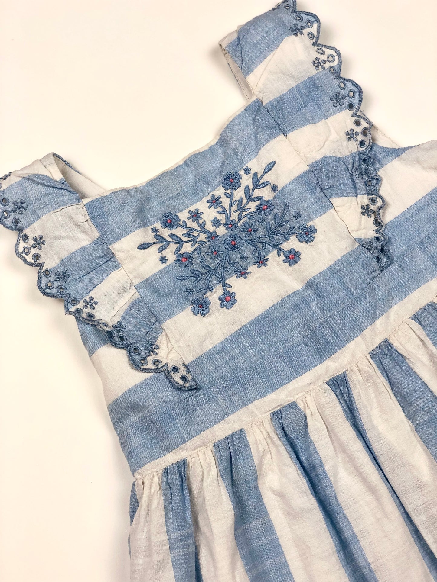 Robe rayée et brodée blanc et bleu Sergent Major 3 ans