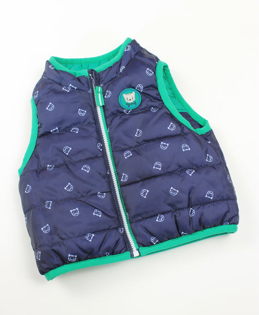 Doudoune sans manches réversible bleu et vert Sergent Major 3 mois