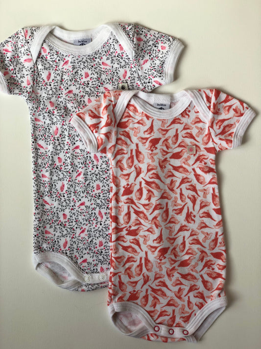 Lot 2 bodies oiseaux Petit Bateau 3 mois