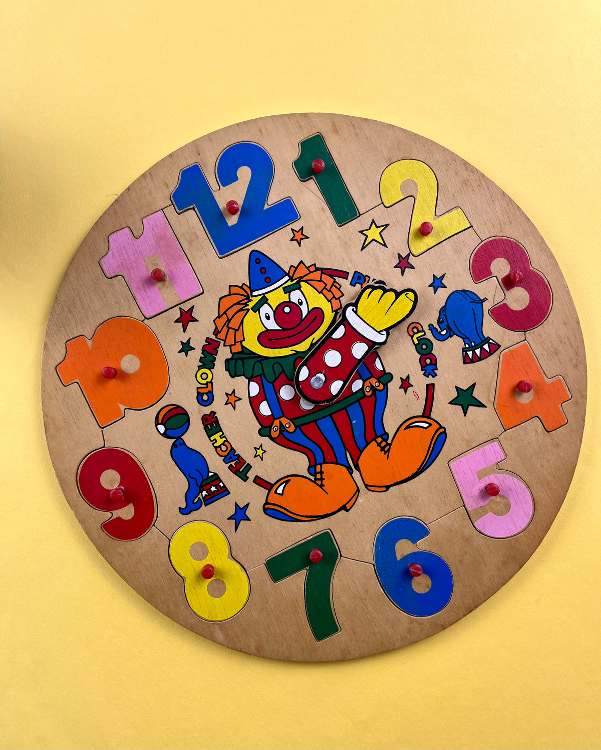 Puzzle horloge en bois vintage