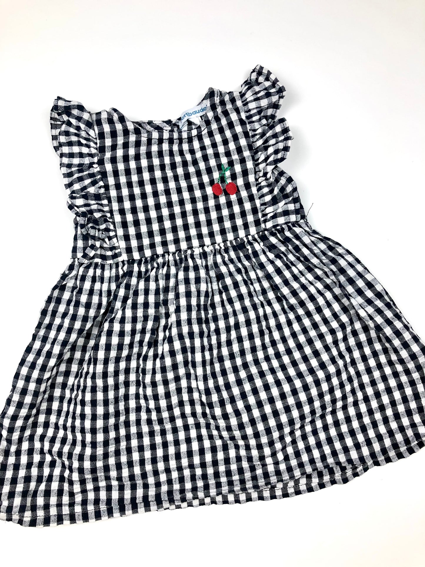 Robe vichy noir et blanc Vertbaudet 12 mois
