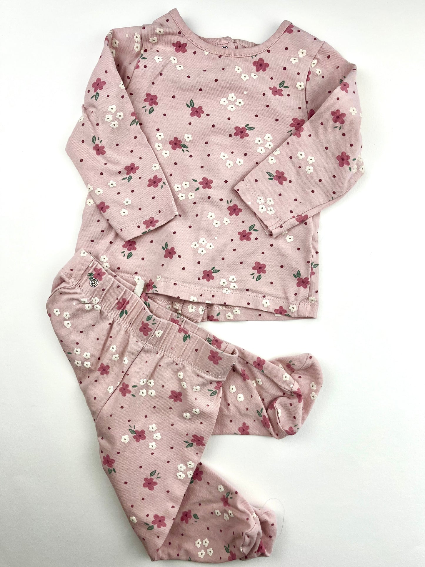 Ensemble pyjama rose à fleurs Orchestra 6 mois