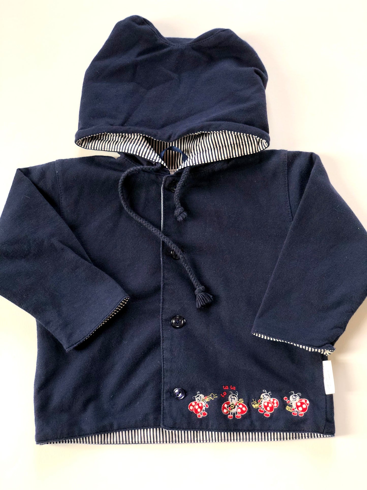 Veste à capuche bleu marine vintage Liegelind 6 mois