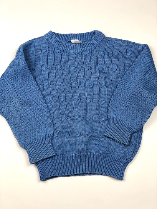 Pull en mailles vintage bleu 4 ans