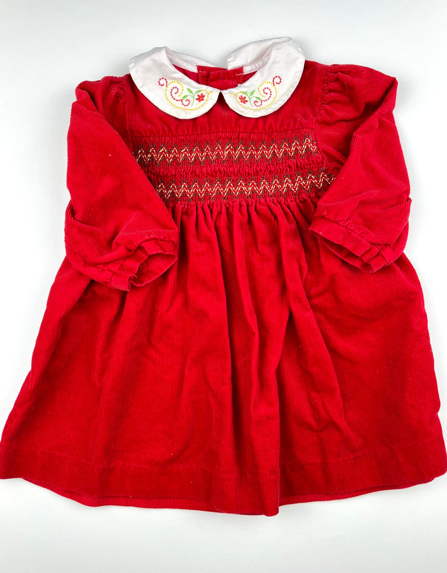 Robe rouge vintage Alphabet 6 mois