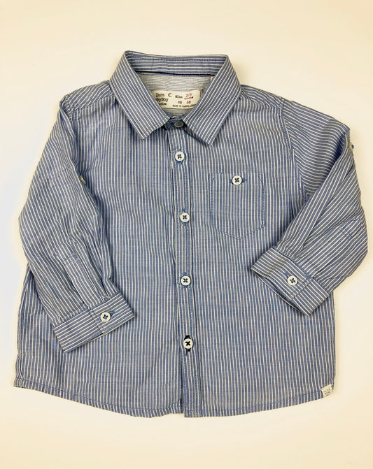 Chemise rayée blanc et bleu Zara 6 mois