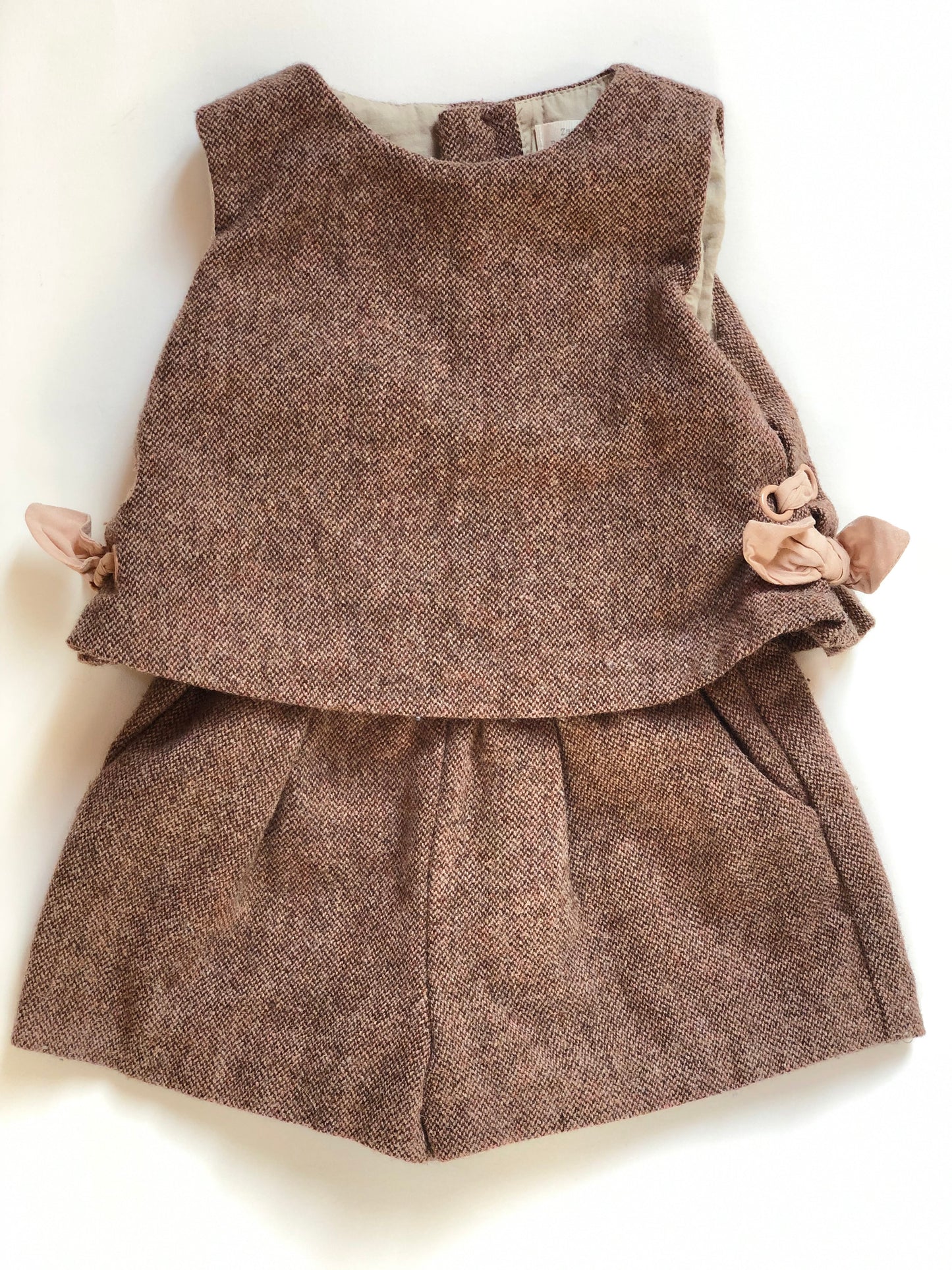 Combi-short en tweed vieux rose Zara 18 mois