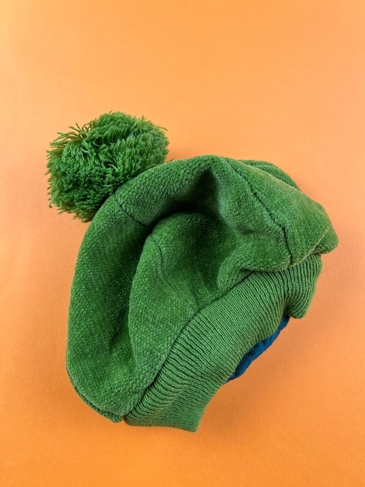 Béret en mailles vert vintage TU