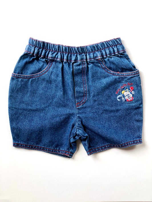 Short en jeans bleu Mickey vintage Absorba 6 mois