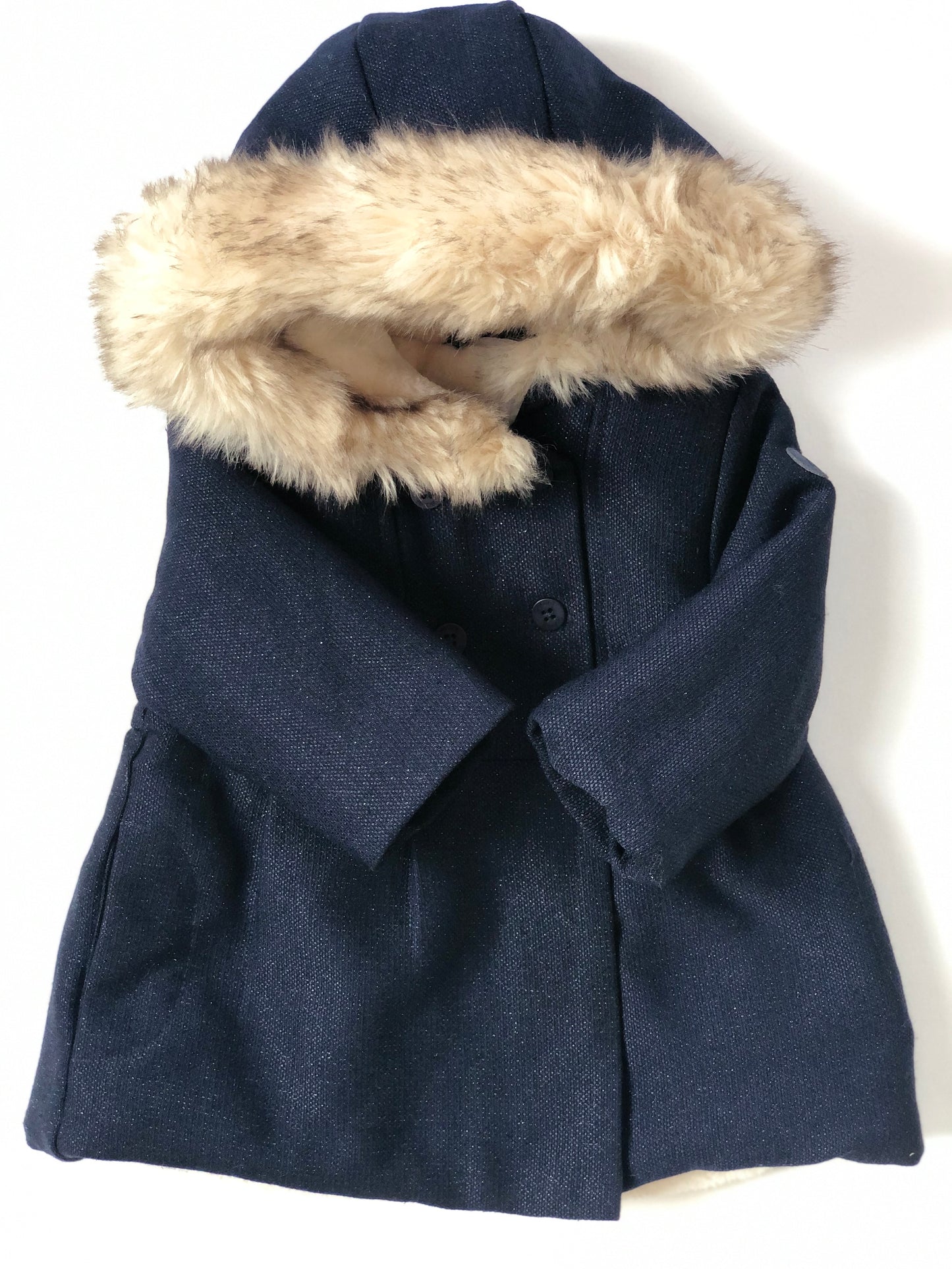 Manteau à capuche bleu brillant Obaïbi 6 mois