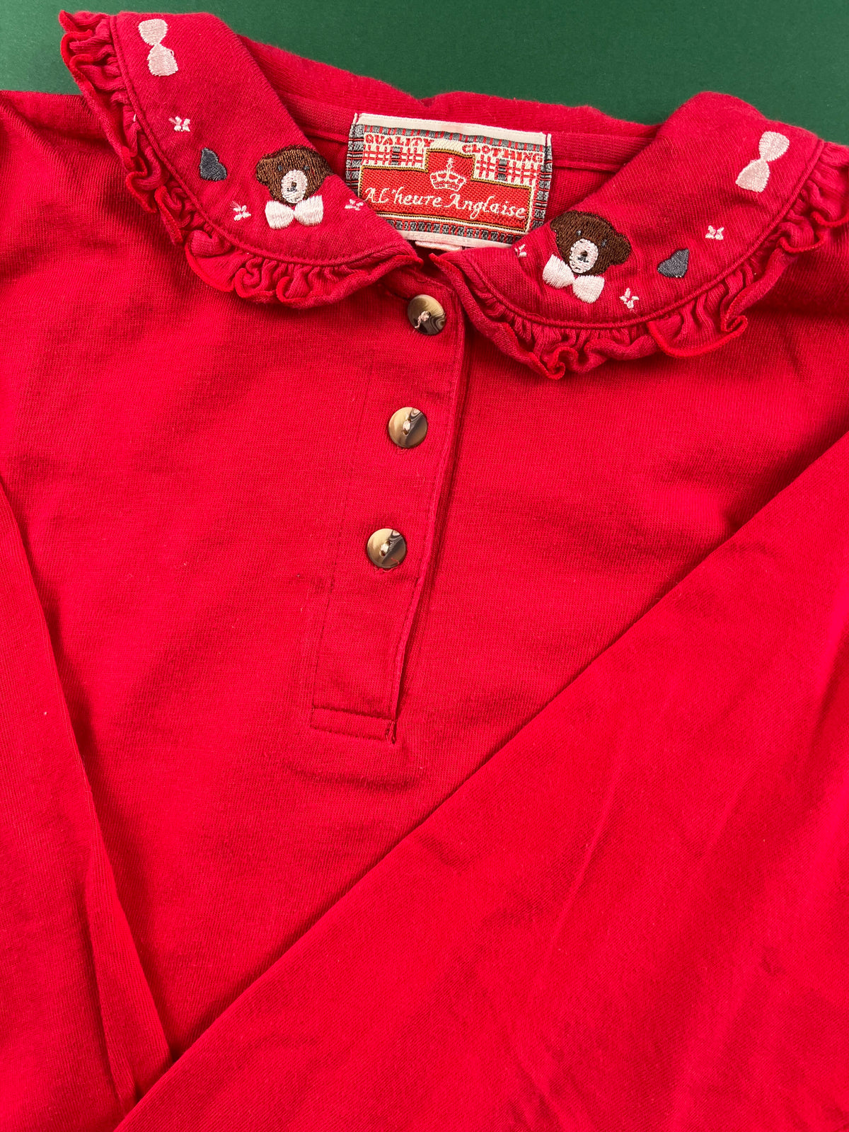 Blouse rouge vintage À la.heure Anglaise 8 ans