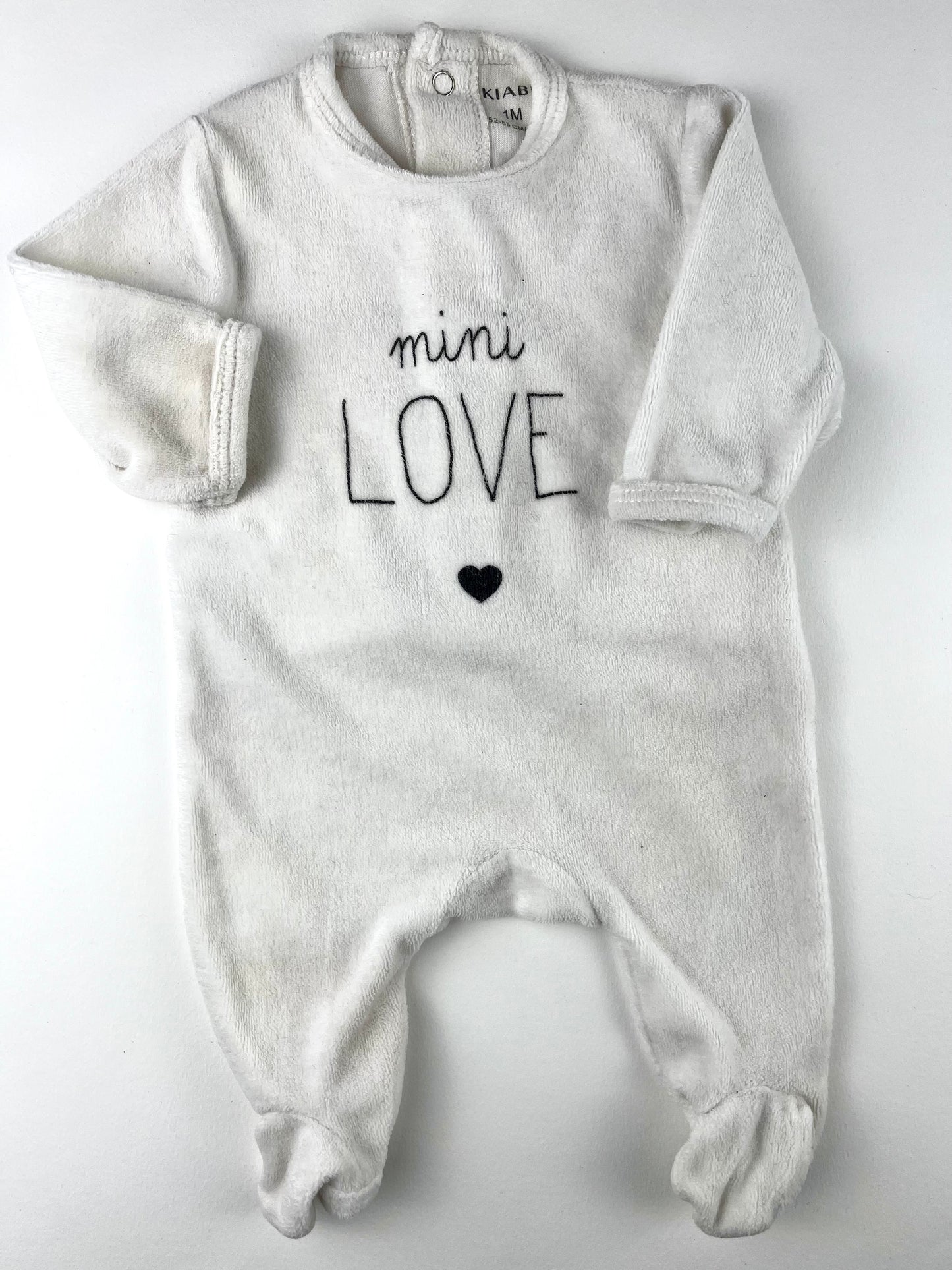 Pyjama en velours blanc Kiabi 1 mois