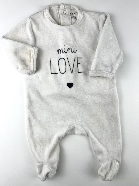 Pyjama en velours blanc Kiabi 1 mois