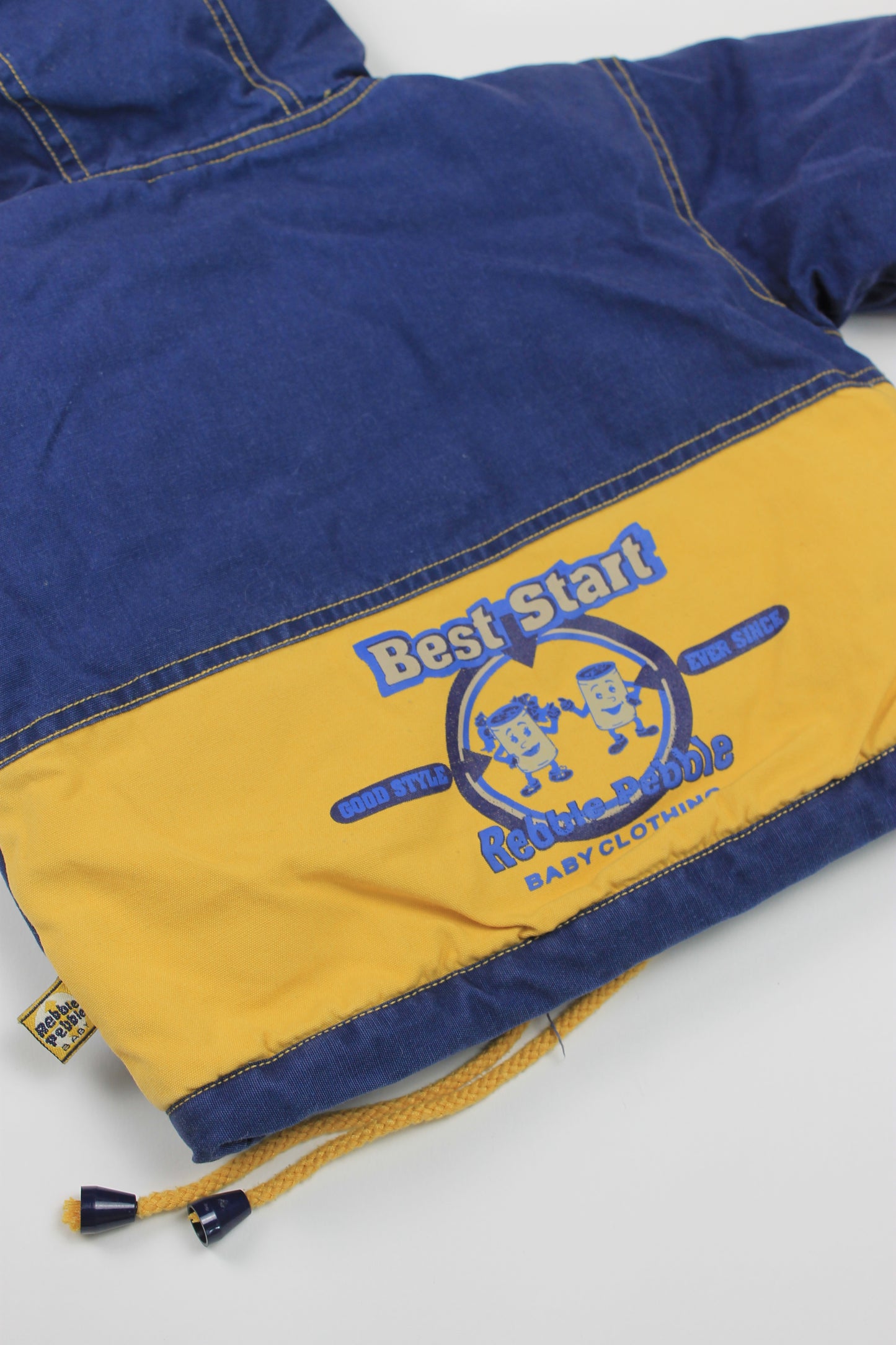 Manteau à capuche bleu vintage Rebble Pebble 12 mois