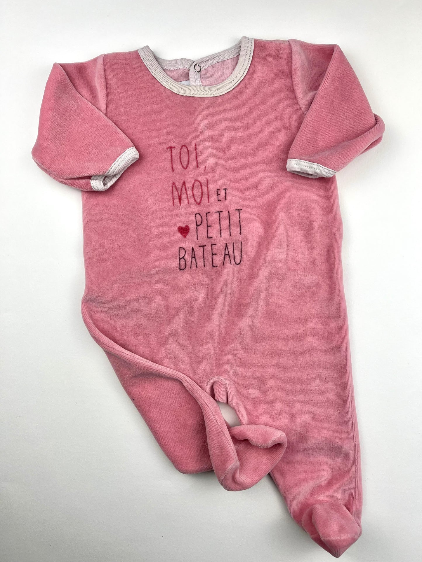 Pyjama en velours rose Petit Bateau 3 mois