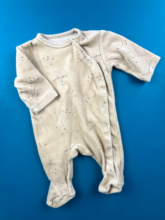 Pyjama en velours beige Kiabi 1 mois