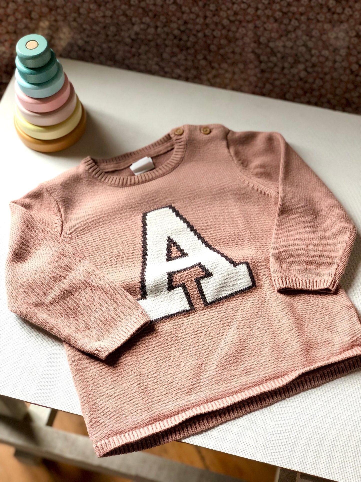 Pull en mailles rose H&M 9 mois
