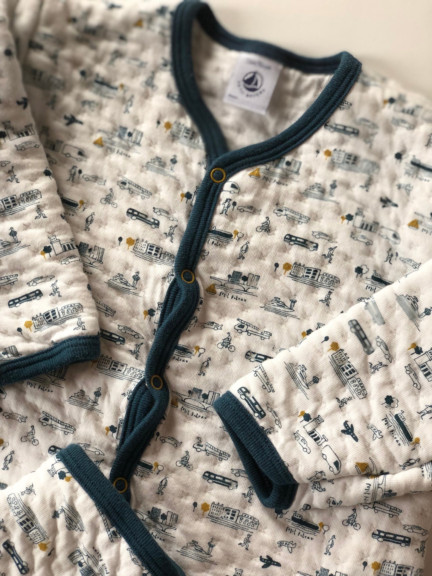 Pyjama blanc et bleu Petit Bateau 2 ans