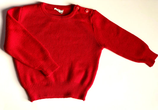 Pull en mailles rouge vintage Caylor 18 mois