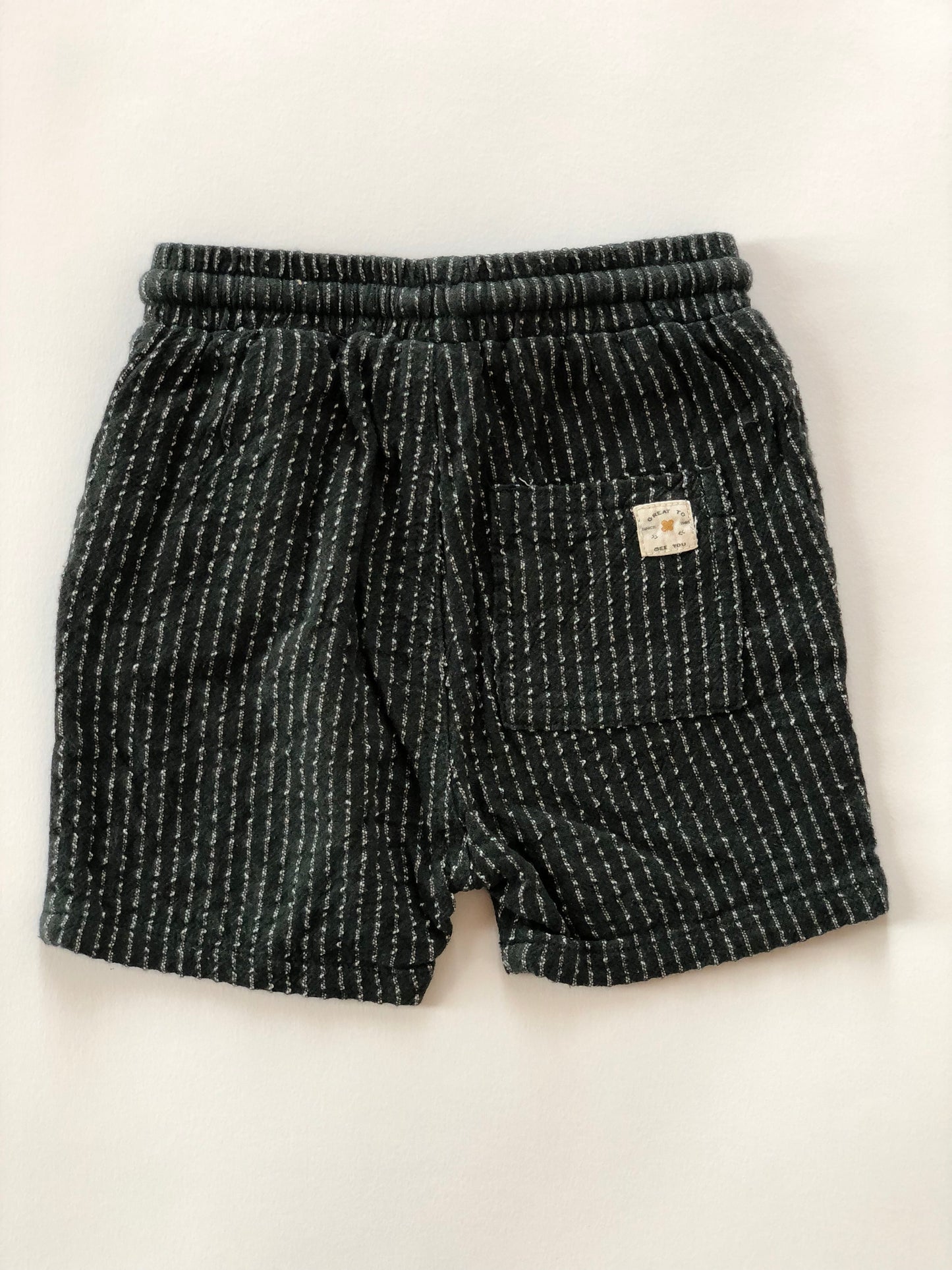 Short vert rayé Zara 9 mois