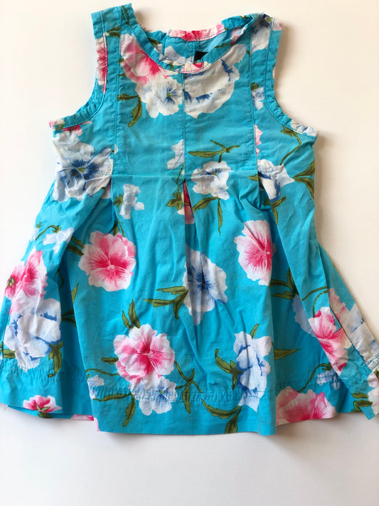 IMPARFAIT Robe à fleurs bleu et rose Gant 9 mois