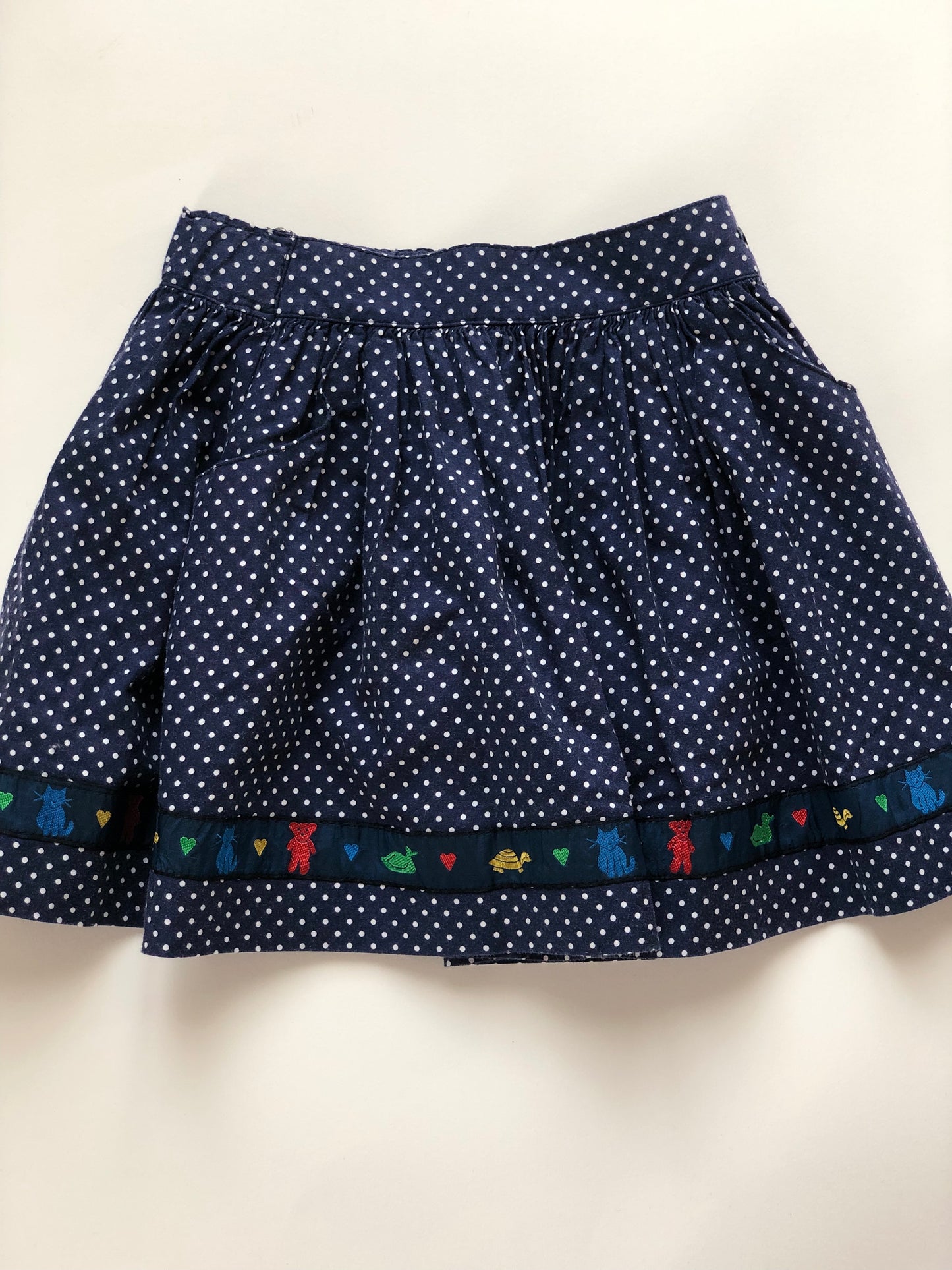 Jupe bleu à pois blanc vintage Cacharel 2 ans