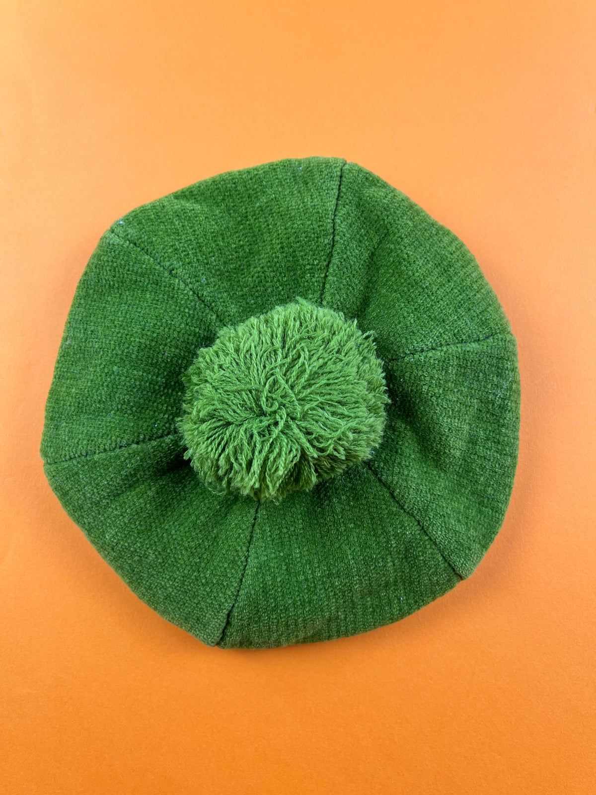 Béret en mailles vert vintage TU