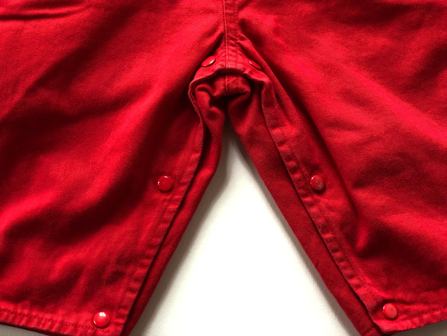 Salopette denim rouge Vintage 12 mois