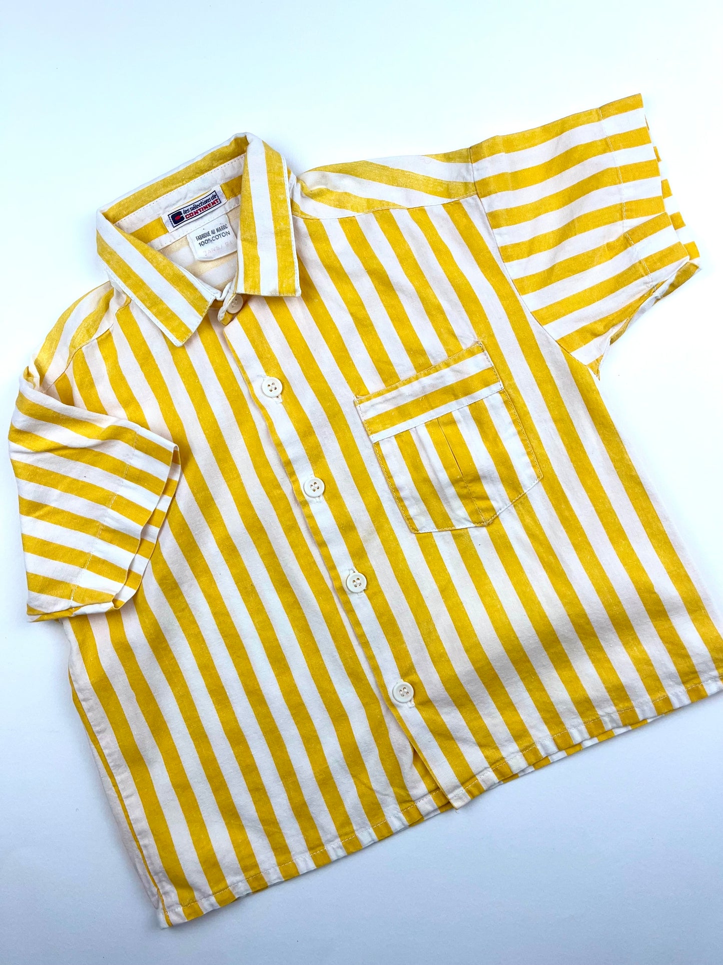 Chemise rayée vintage jaune 3 ans