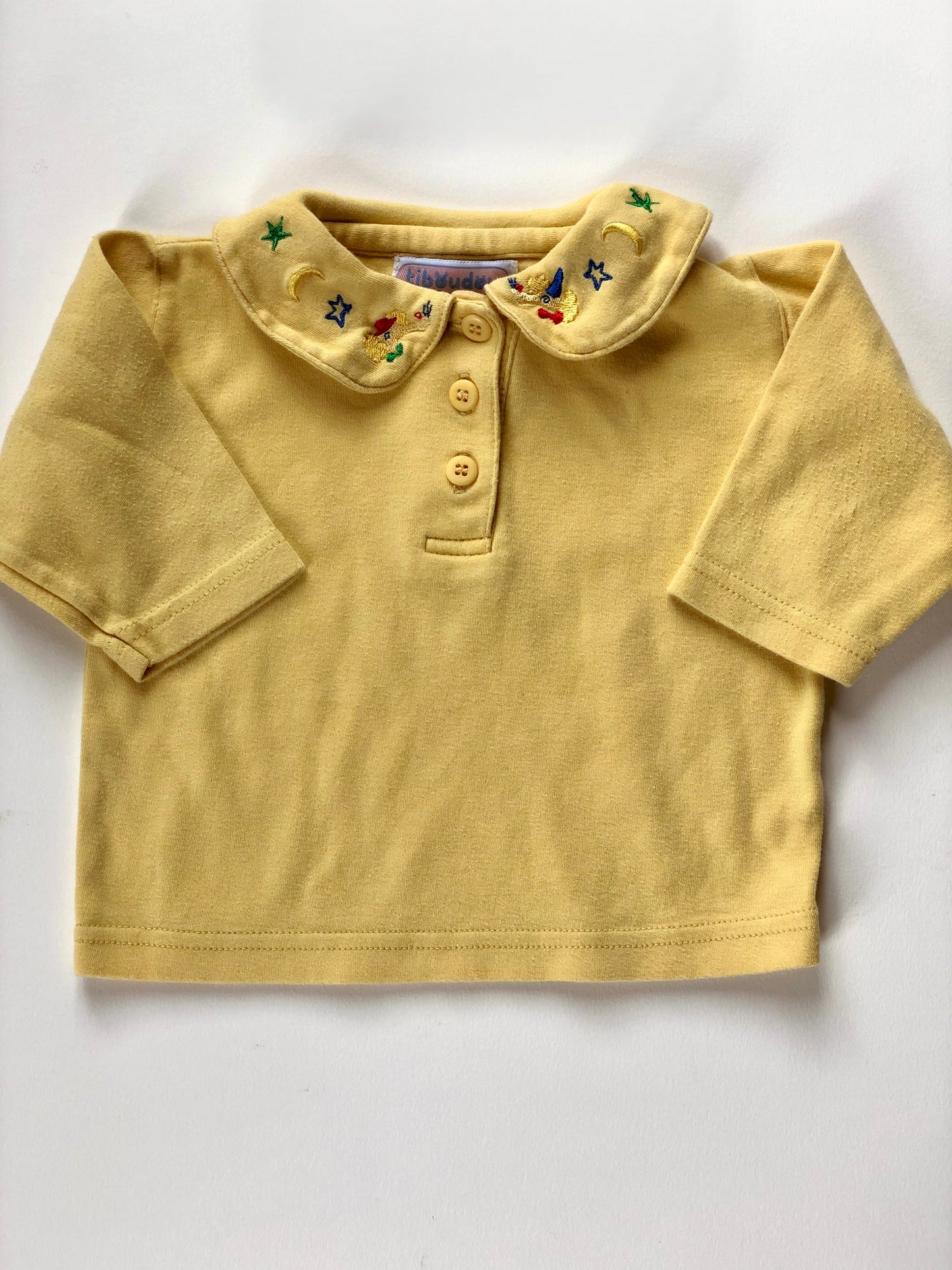 Polo manches longues jaune vintage Tiboudou 3 mois