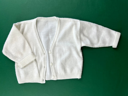 Gilet en mailles blanc vintage 12 mois