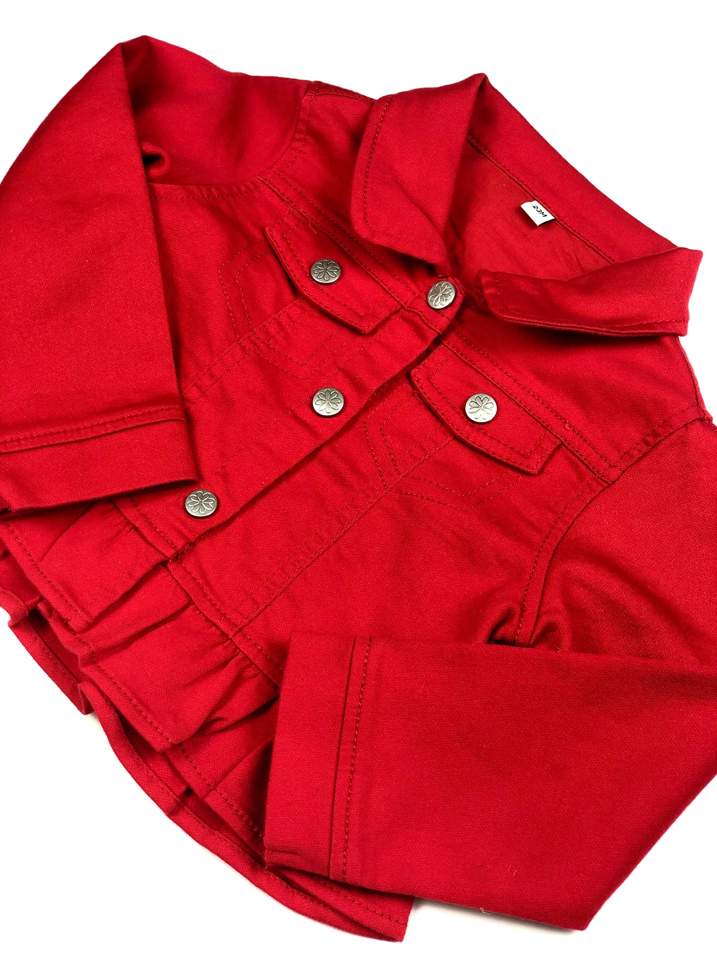 Veste à volants rouge 2 ans